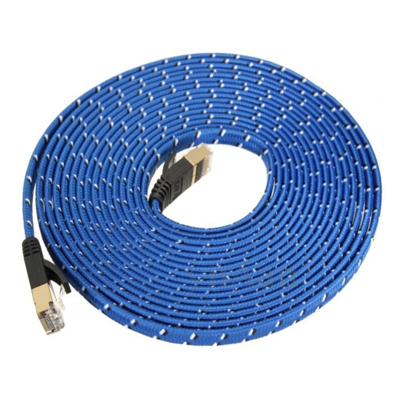5M RJ45 Kat 7 CAT7 Ethernet Internet Lan Patch Netwerk Platte Kabel Cord: Default Title