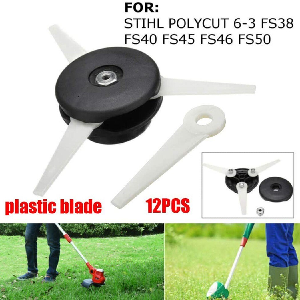 12 Pcs Lawn Mower Blades For STIHL Strimmer Polycut Blades Fits FS38 FS40 FS50 FS55 FS56 Grass Trimmer Parts