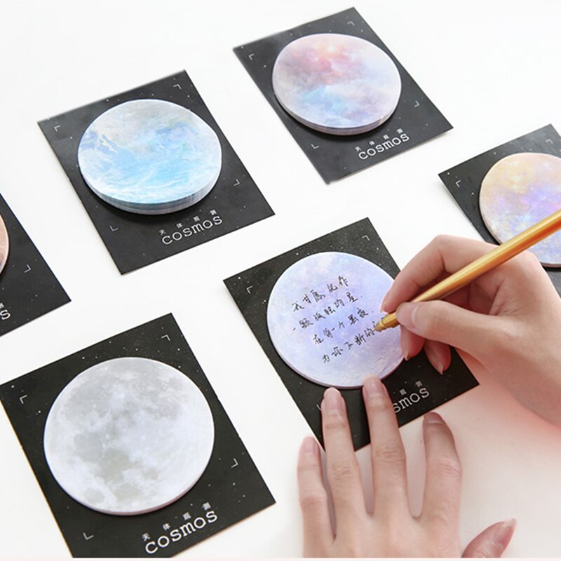 30 stk / pakke planet jord pluto måne mini memo pad n gange klistermærker skoleforsyning bogmærkeetiket