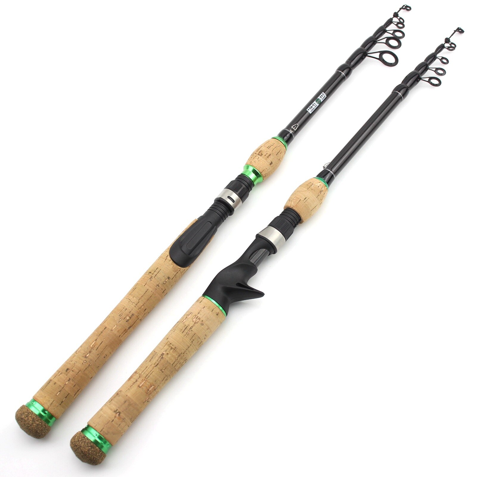 Telescopic Lure Rod 1.8M 2.1M 2.4M 2.7M Carbon Fiber Cork Wood Handle Spinning Rod Fishing Pole Tackle