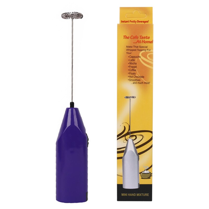 Milk Foamer Coffee Whisk Mixer Electric Blender Egg Beater Mini Frother Handle Stirrer Cappuccino Maker Cooking Tool (1 Pack): Purple