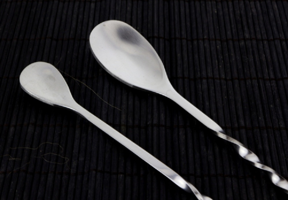 Stainless steel Bar Spoons Cocktail Drink Mixer Muddler Stirrer Stirring Mixing Stir Spoon Ladle Cocktail Shaker Spoon