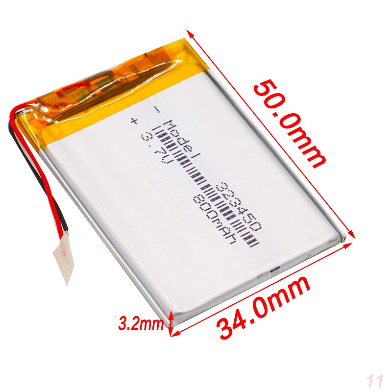 3.7v 800mAh 1/2/4Pcs 323450 lithium polymer battery 3 7V volt li po ion lipo rechargeable batteries for dvd GPS navigation