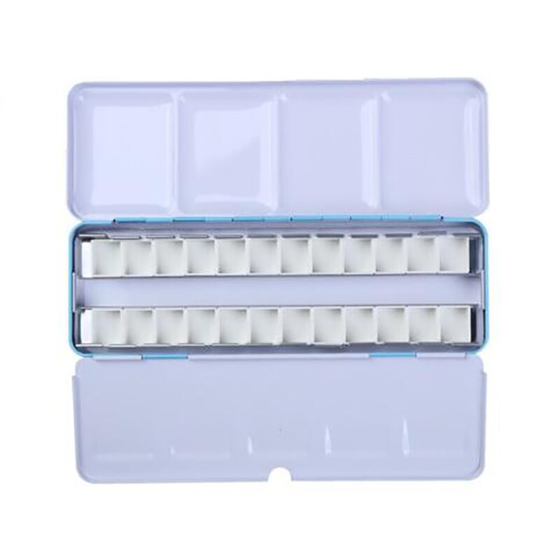 Aquarel Gouache Verf Blikken Doos Palet Schilderen Opslag Verf Lade Palet Verf Doos: blue 24tin 24halfpan