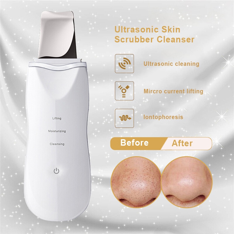 Ultraljud ansiktsrengöring hudskrubber rengöringsmedel ansiktslyftterapi spa ultraljud peeling rengöringsmaskin #ei -159