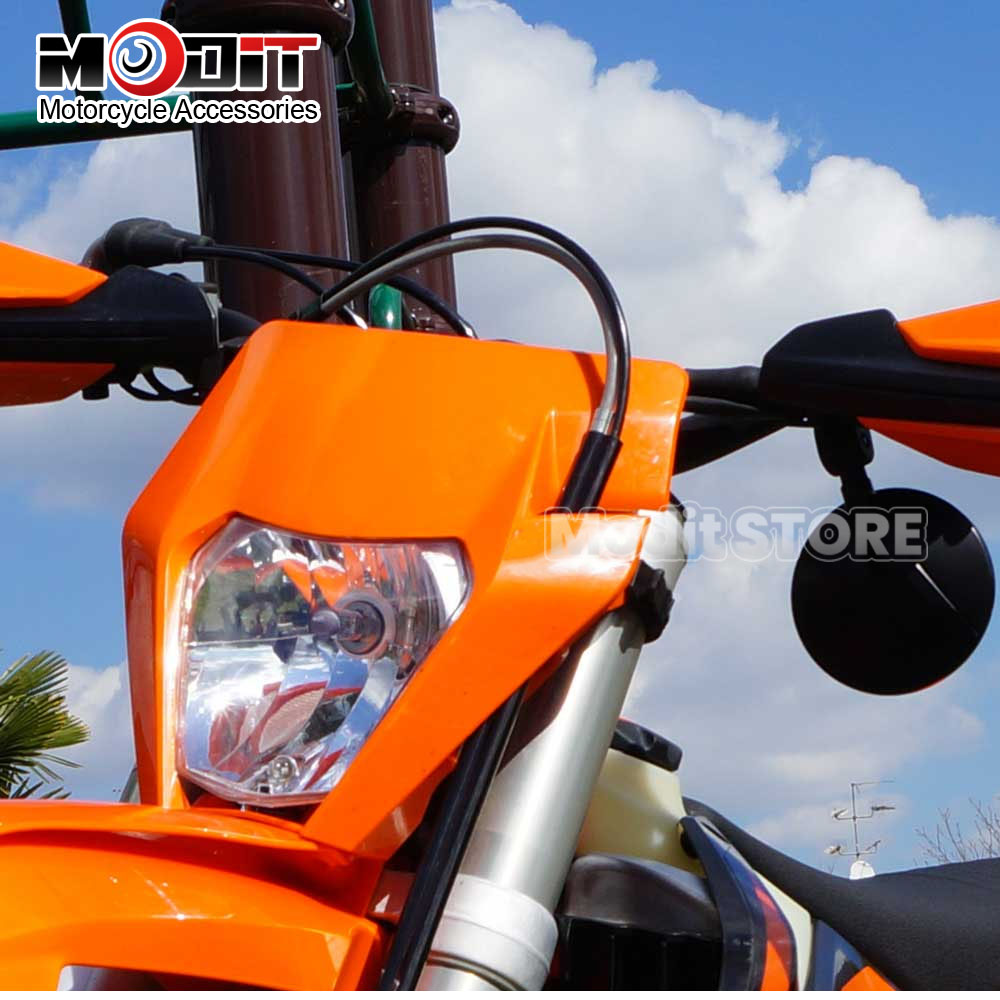 Uniwersalne lusterko wsteczne motocyklowe 7/8“22MM z regulacją obrotu, boczne okrągłe lusterko robić motocykli terenowych, supermoto, enduro