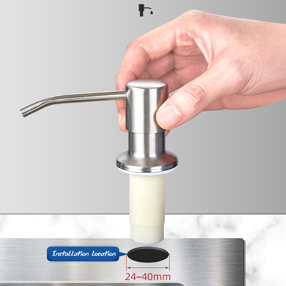 500 ml Küche Spülmittel Spülbecken Seife Pumpspender Edelstahl Eingebautes Waschmittel Geschirrspülmittel Behälter