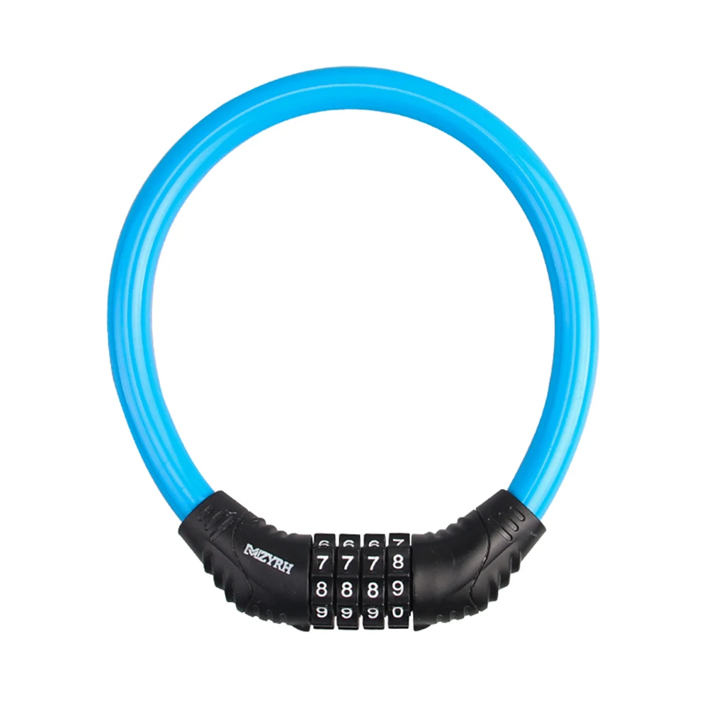 Bicycle Safety Helmet Lock Password Rope Steel Wire Lock Mountain Bike Backpack Lock Portable Combination: Blue