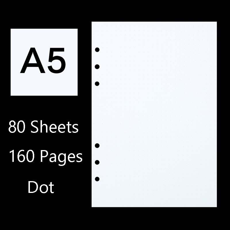 80 Sheets Business A5 A6 Loose Leaf Notebook Refill Spiral Binder Index Inside Page Monthly Weekly To Do List Paper Stationery: 04