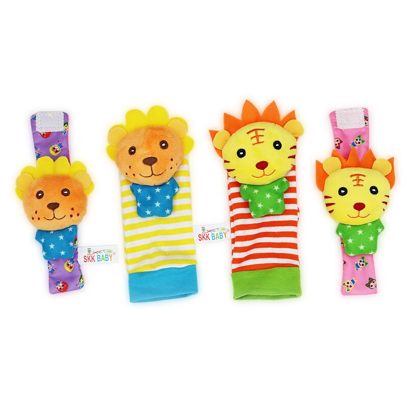 2 teile/los Baby Handgelenk Glocke Fuß Socken Gefüllte Nette Plüsch Tier Spielzeug Handbell Weichen Beschwichtigen Spielzeug Entwicklungs Kinder Infant