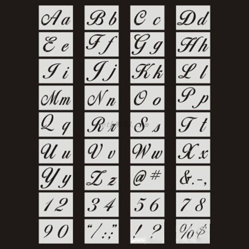 36pcs/set Letter Alphabet Stencil Painting DIY Drawing Template Craft Painting Scrapbooking Stamping Embossing Album Card Templa