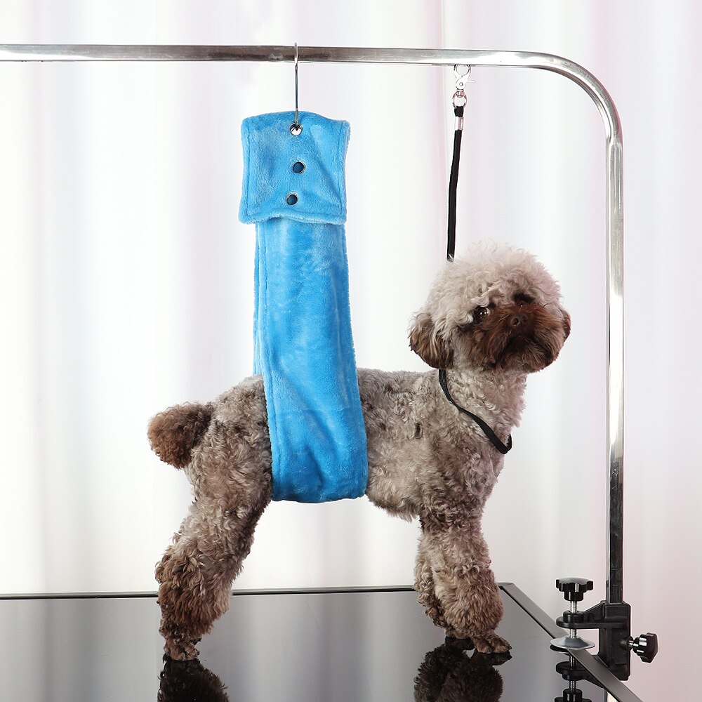 Pet Supplies Dog Grooming Belly Strap Bathing Band Pet Dogs Grooming Table Arm Bath Restraint Rope No-Sit Pet Haunch Holder: Blue