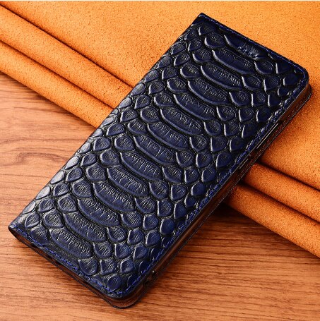 Python genuine leather case for Huawei Enjoy 10e cover for Huawei Nova 5t/Huawei Honor 9A holster phone case card slot holder: Huawei Enjoy 10e / Blue