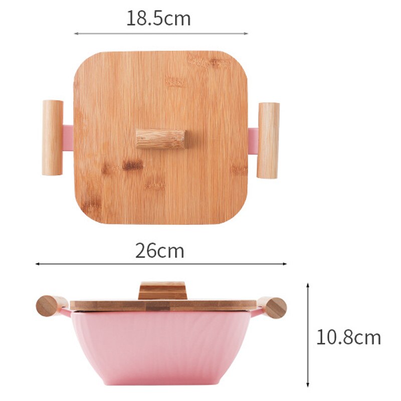 Keramische Vierkante Grote Soepkom Dubbele Oor Handvat Fruit Salade Creatieve Met Deksel Grote Capaciteit Servies Keuken Storage Tool