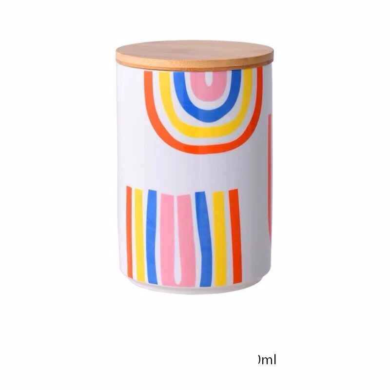 Frasco de armazenamento cerâmico colorido dampproof garrafas de armazenamento cozinha cerâmica selo pote cereais café chá tempero tanque com cobertura: 1 1750ml