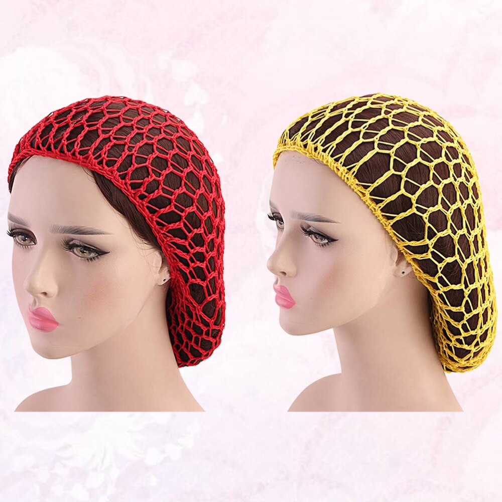 Bonnet de nuit artisanal en Crochet pour femmes, 2 pièces, chapeau de nuit Long, protection des cheveux