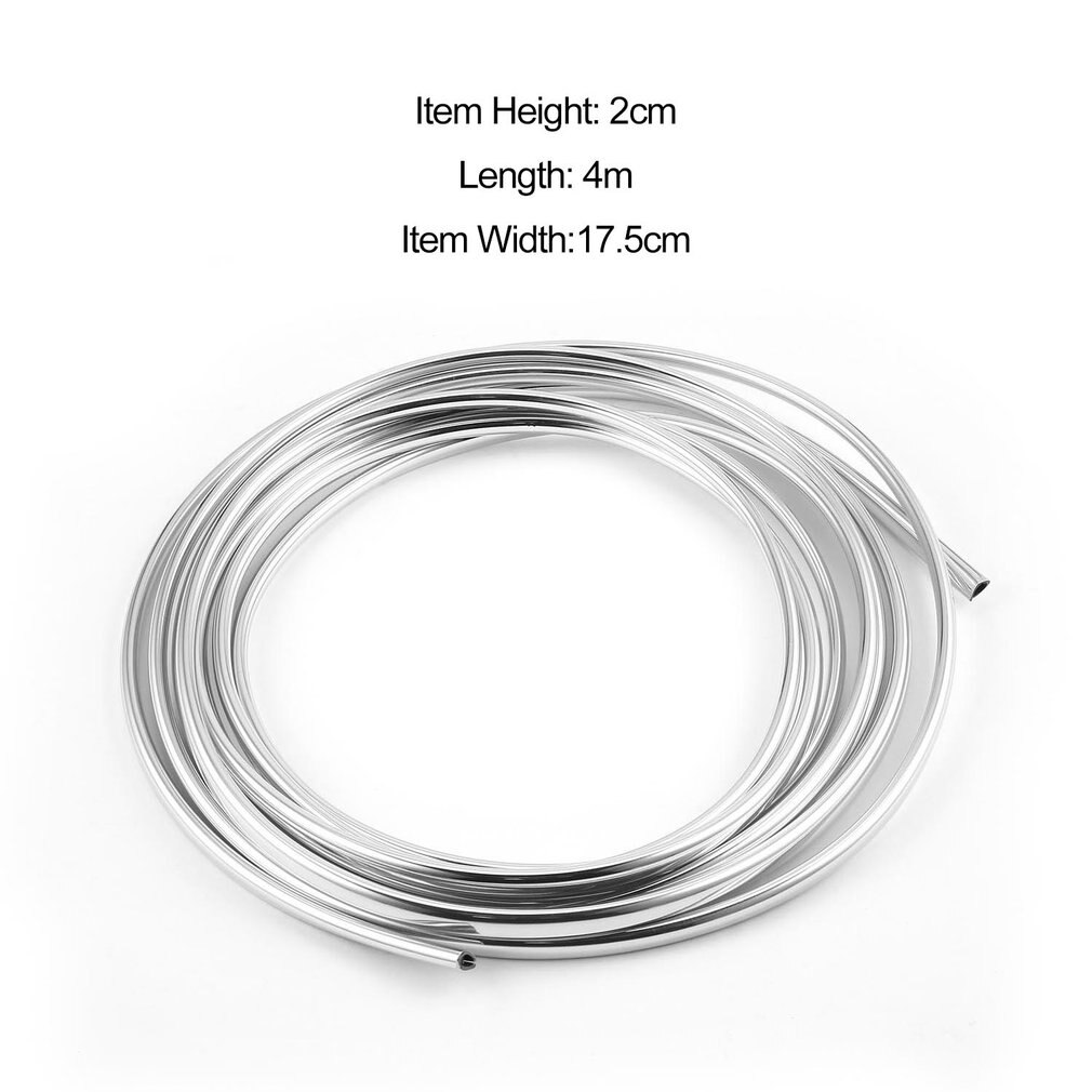 4m Long Universal DIY Chrome Moulding Trim Strip Car Door Edges Scratching Protecting Cover Sticker Accessories