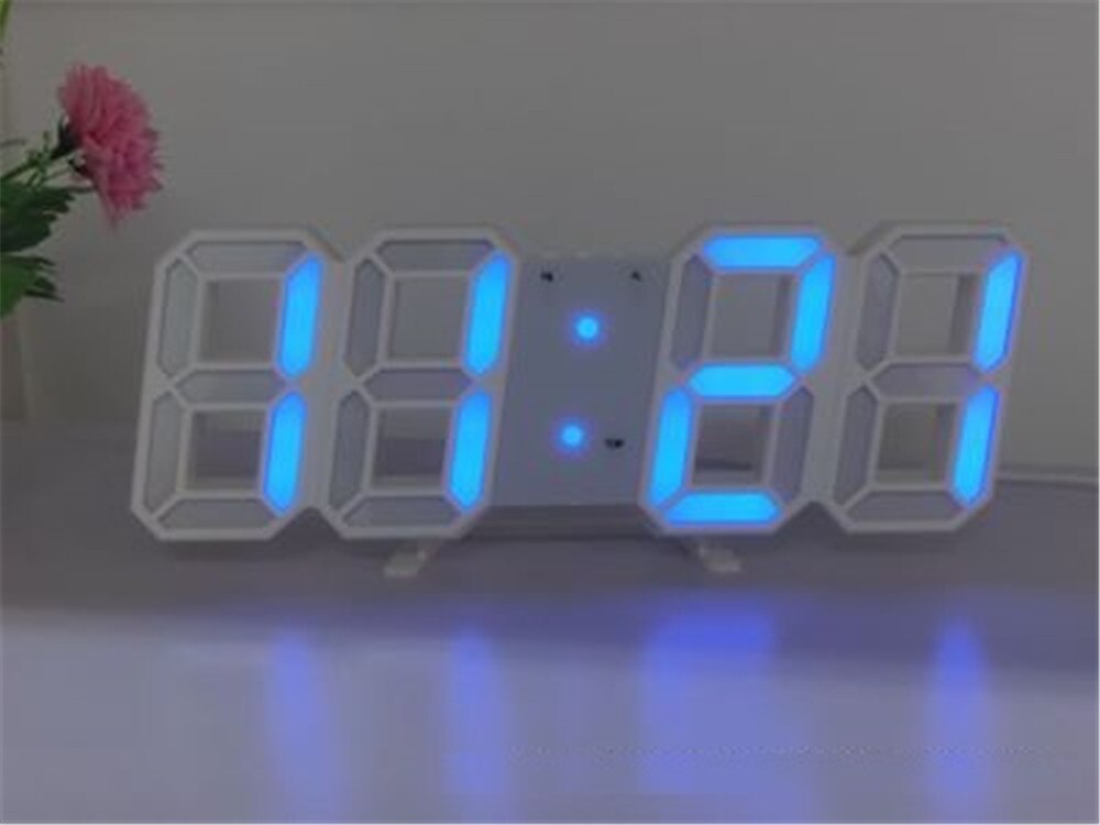 3D Led Digital Uhren Alarm Desktop Multifunktions Kalender Elektronische Tisch Uhr Schreibtisch Uhr Wand Büro Wohnzimmer Wohnkultur: White 005
