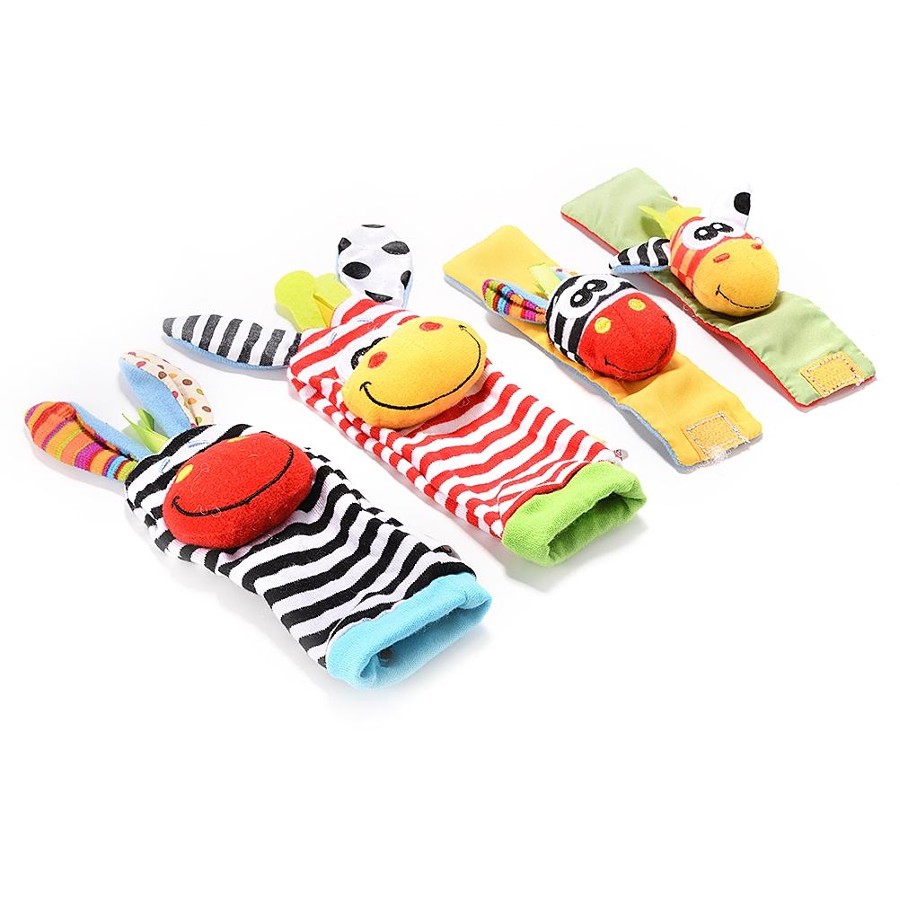 RCtown 4 x Più Nuovo Sonagli Da Polso Mani di Sedimento cercatori Del bambino infantile Molle Giocattolo Inerente Allo Sviluppo di zk30