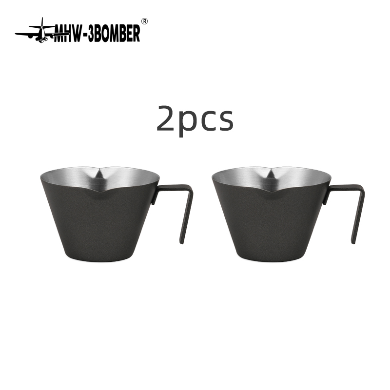 MHW-3BOMBER Espresso maatbeker met handvat Roestvrij staal Coffee Shot Koffie Gietbeker Thuis Keuken Meetaccessoires: Chocolade