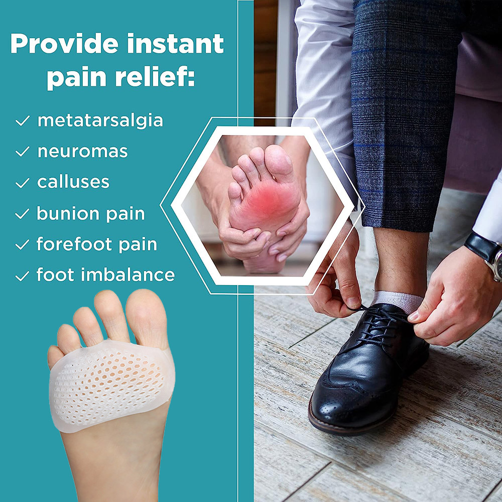 Pexmen 2 Stuks Metatarsal Pads Bal Van Voetkussens Gel Voorvoet Pad Voor Metatarsalgia Pijnverlichting Mortons Neuroom En Blaren