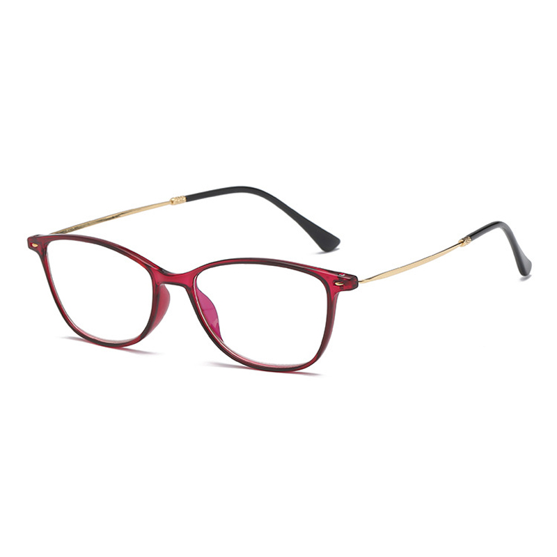 Elbru heren dames retro vierkante/ovale bril brilmontuur anti-blauw licht blokkerende computerbril lichtgewicht cat eye bril: 502 rode