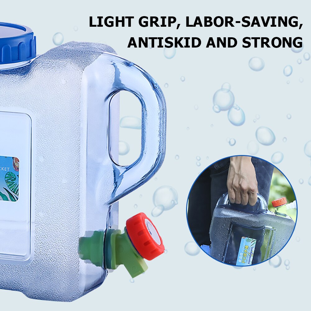 5L Kapazität Reines Wasser Eimer Container mit Wasserhahn Tragbare Fahren Wasser Panzer für draussen Picknick Camping Kochen