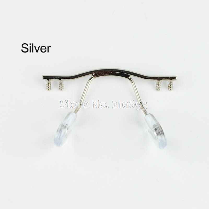 1Pc Brillen Brug Glazen Neus Pad Arm Metalen Randloze Optische Frame Brug Neus Pad Houder Brillen Accessoire: silver