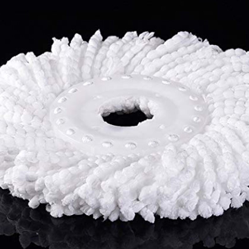 3 têtes de rechange pour serpillière magique, pour rotation à 360 °, rondes, taille Standard, blanc