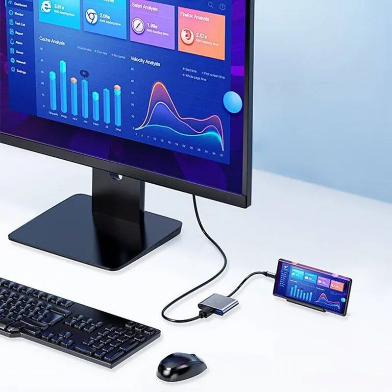 USB C HUB 3 en 1 tipo C 3,0 a estación de acoplamiento compatible con HDMI PD carga rápida 4K HDMI adaptador divisor para MacBook teléfono ordenador