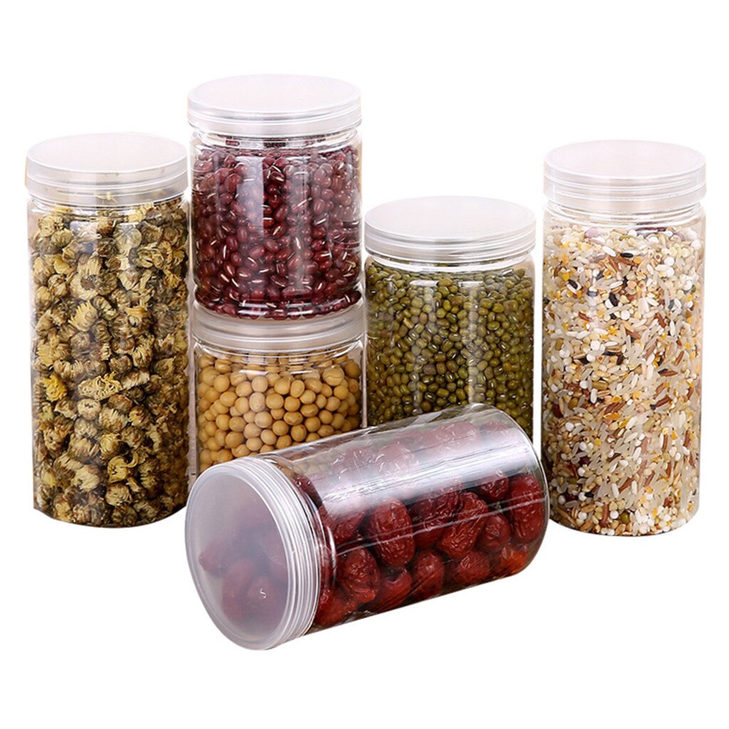 Latas selladas de plástico transparente caja de almacenamiento de grano de cocina sellado de alimentos bote fresco caja de contenedor nevera latas de preservación