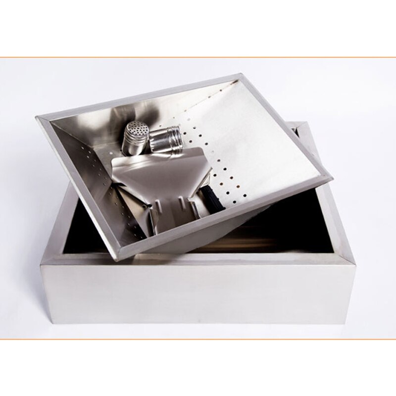 Commercial Fries Workstation Fries Operation Table Stainless Steel Fries Oil Control Tank Burger Shop Equipment Without Magnet