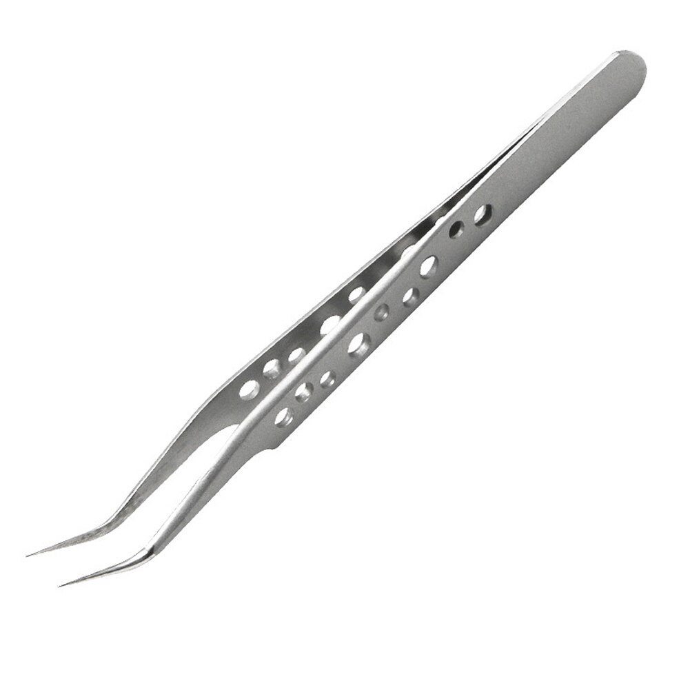 2 Soorten Hoge Precisie Geperforeerde Roestvrijstalen Pincet Elleboog Tip Diy Pincet Clip Elektronische Telefoon Reparatie Tools Anti-Statische