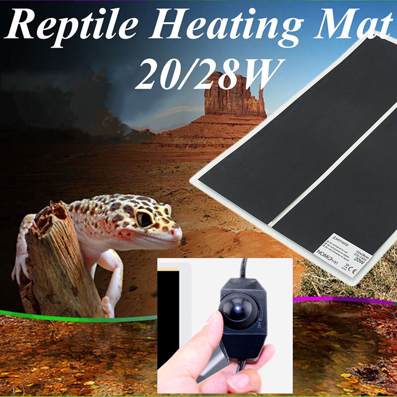Tapis chauffant pour animaux de compagnie, Terrarium pour Reptiles, 5-45W, tapis d'incubateur réglable, régulateur de température, 28x28cm