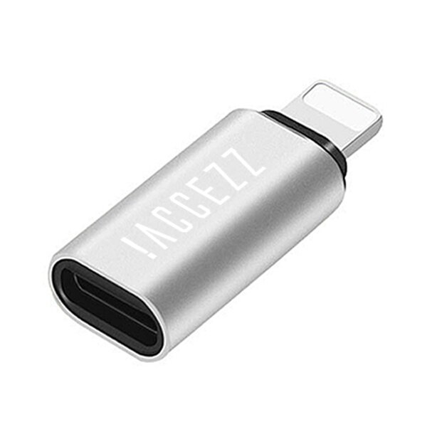 ! adapter ACCEZZ OTG rodzaj-c żeńskie robić oświetlenia męskie adaptery robić jabłko iPhone 12 11 X XS XR 8 7 plus mini USB synchronizacja konwerter USBC: 1szt srebro