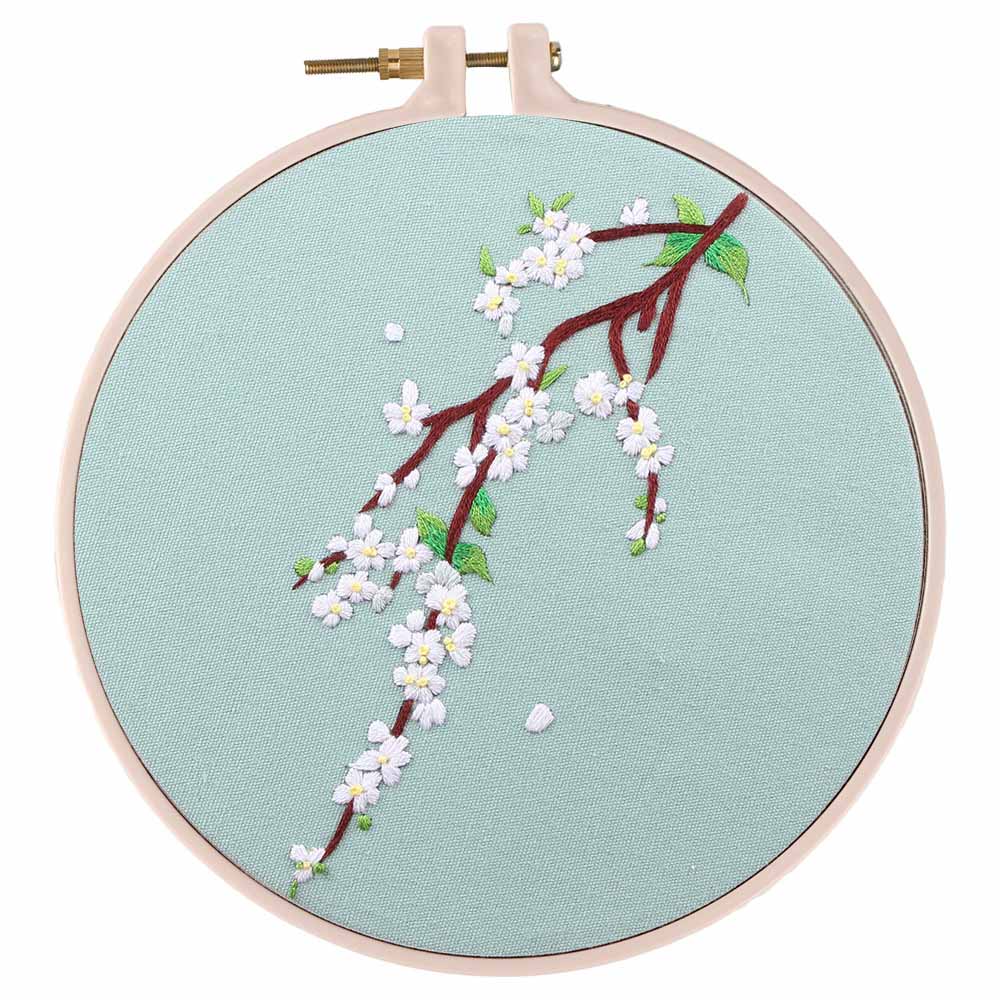 Hand Chinese Flower Embroidery Kits Needlework Kits Floral Cross Stitch Sets with Hoop Swing Art Wall Painting Home Decor: 4