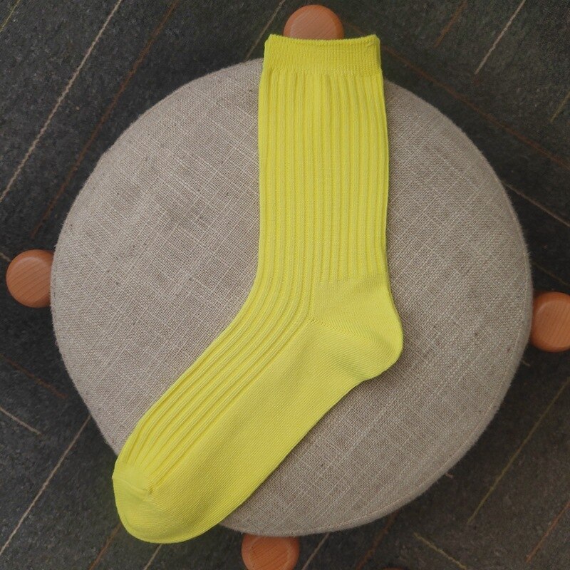 CHAOZHU-Calcetines fluorescentes de neón para mujer, medias de estilo Hip Hop para nocturna, Unisex: yellow