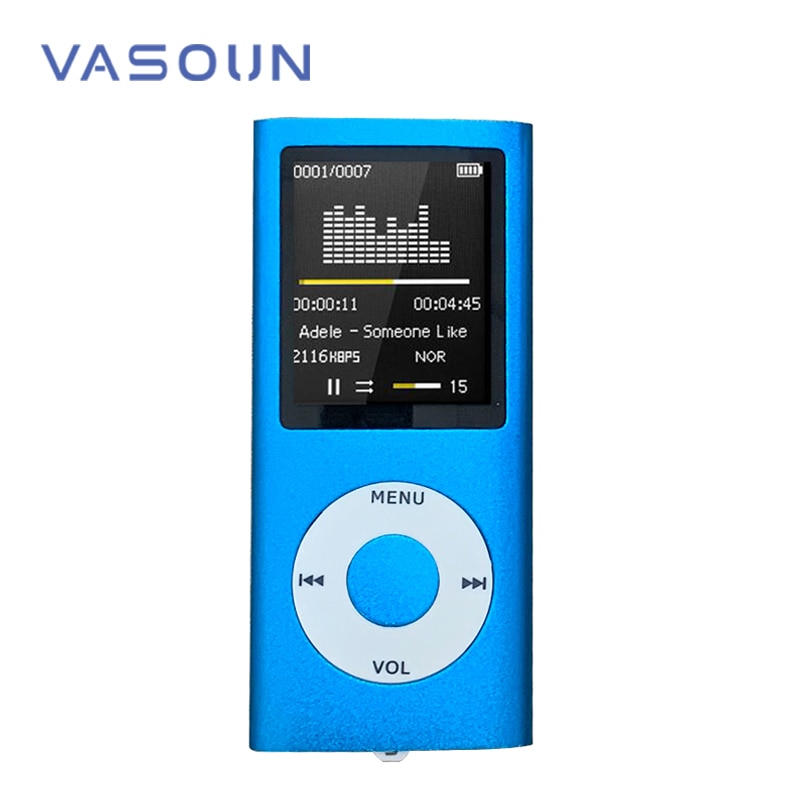 VASOUN 1.8 inch Mp4 Player 8GB Music Playing FM Radio Video Player E-book Player MP4 Built-in Memory Multi-language Supported