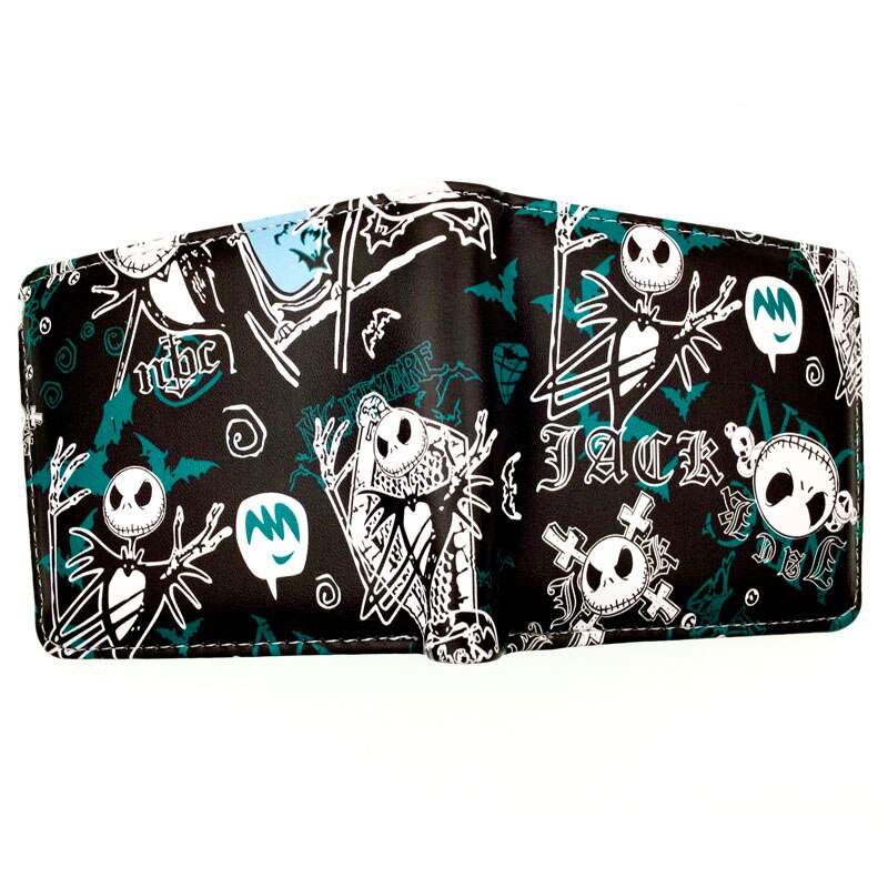 Anime pesadilla antes de Navidad cartera Jack skeleton billetera monedero corto bolso: Y05