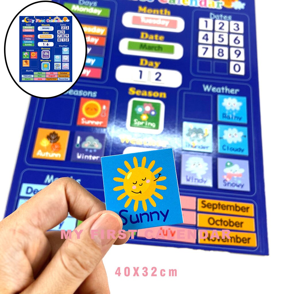 Circle Learning Time Center Pocket Chart Preschool Education Developmental Pocket for Kids Children