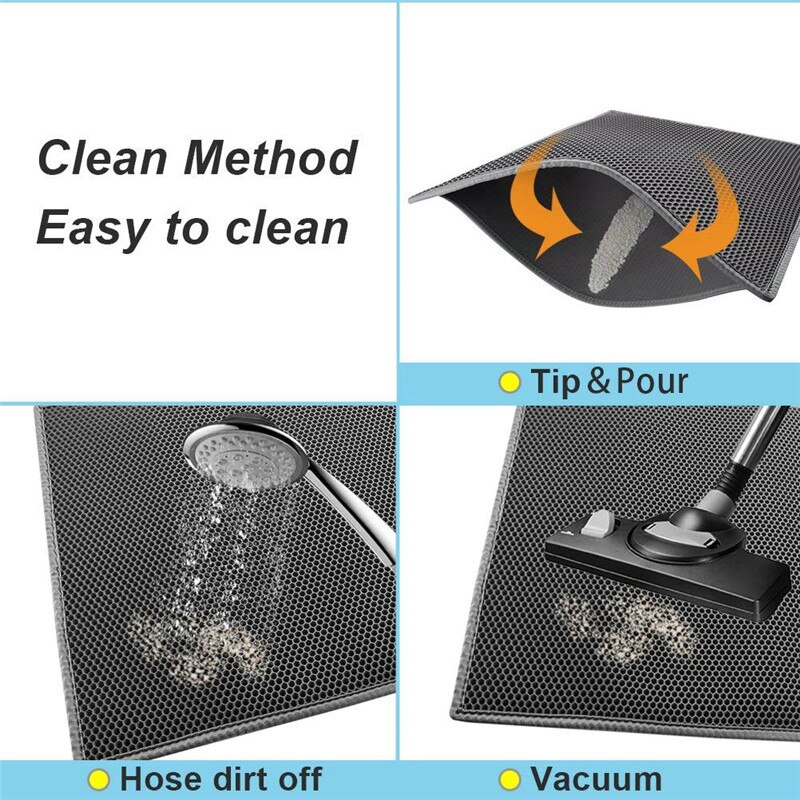 Cat Litter Mat EVA Double-Layer Cat Litter Trapper Mats with Waterproof Bottom Layer Premium Floor and Carpet Cat Bed 29