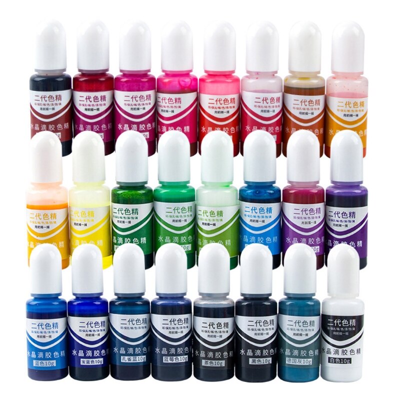 24 Kleuren Crystal Epoxy Pigment Uv Hars Dye Diy Sieraden Kleurstof Art Ambachten Coloring Drogen Kleur Mengen Vloeibare Decor