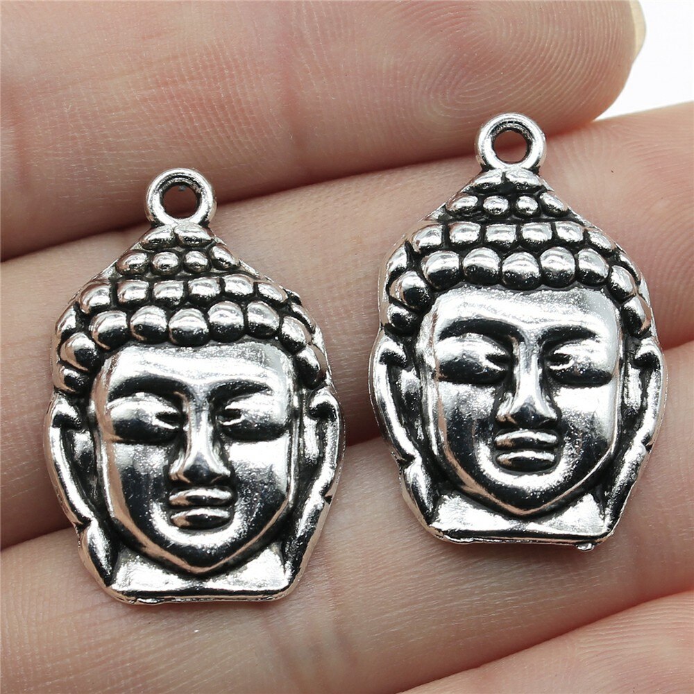 10 stücke Buddha Charme Antike Silber Farbe Buddha Statue Anhänger Reize Buddhismus Buddha Charme Für Schmuck Machen: B14042-29x19mm