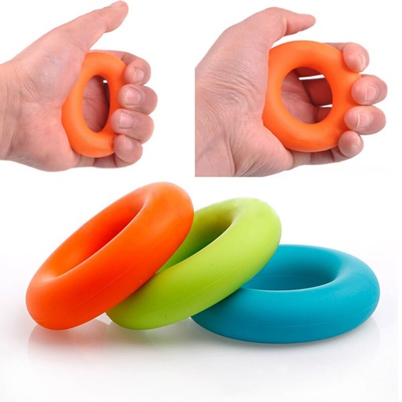 Styrke finger håndgreb muskel krafttræning gummiring motioner silikone hånd power grip ring