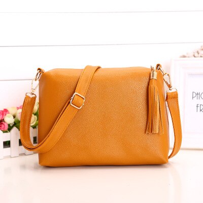 Bokinslon Schoudertassen Voor Vrouwen PU Lederen Vrouw Crossbody Tas Effen Kleur Kleine verse Vrouwen Populaire Tassen: yellow