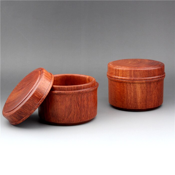 Petit cylindre en bois rond bois acajou | Boîte de rangement en acajou, petit cylindre en bois massif, boîte à bijoux, fleur du Myanmar, poire, thé