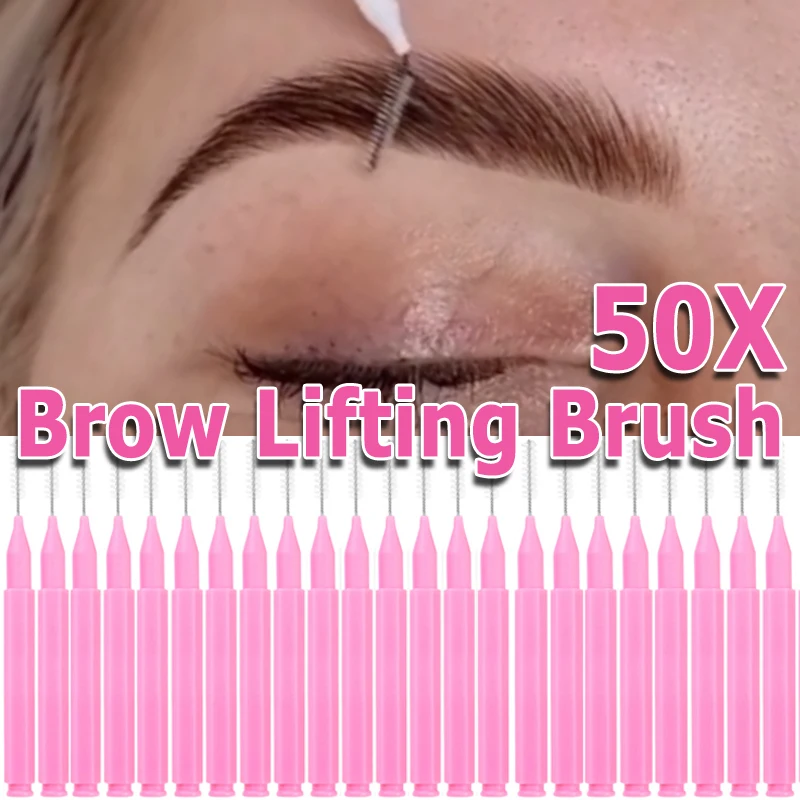 10-100 Stuks Mini Wenkbrauw Borstel Brow Lifting Brush Wegwerp Brow Lifting Brush Micro Buigbare Wimper Brow Applicator Make-Up tool