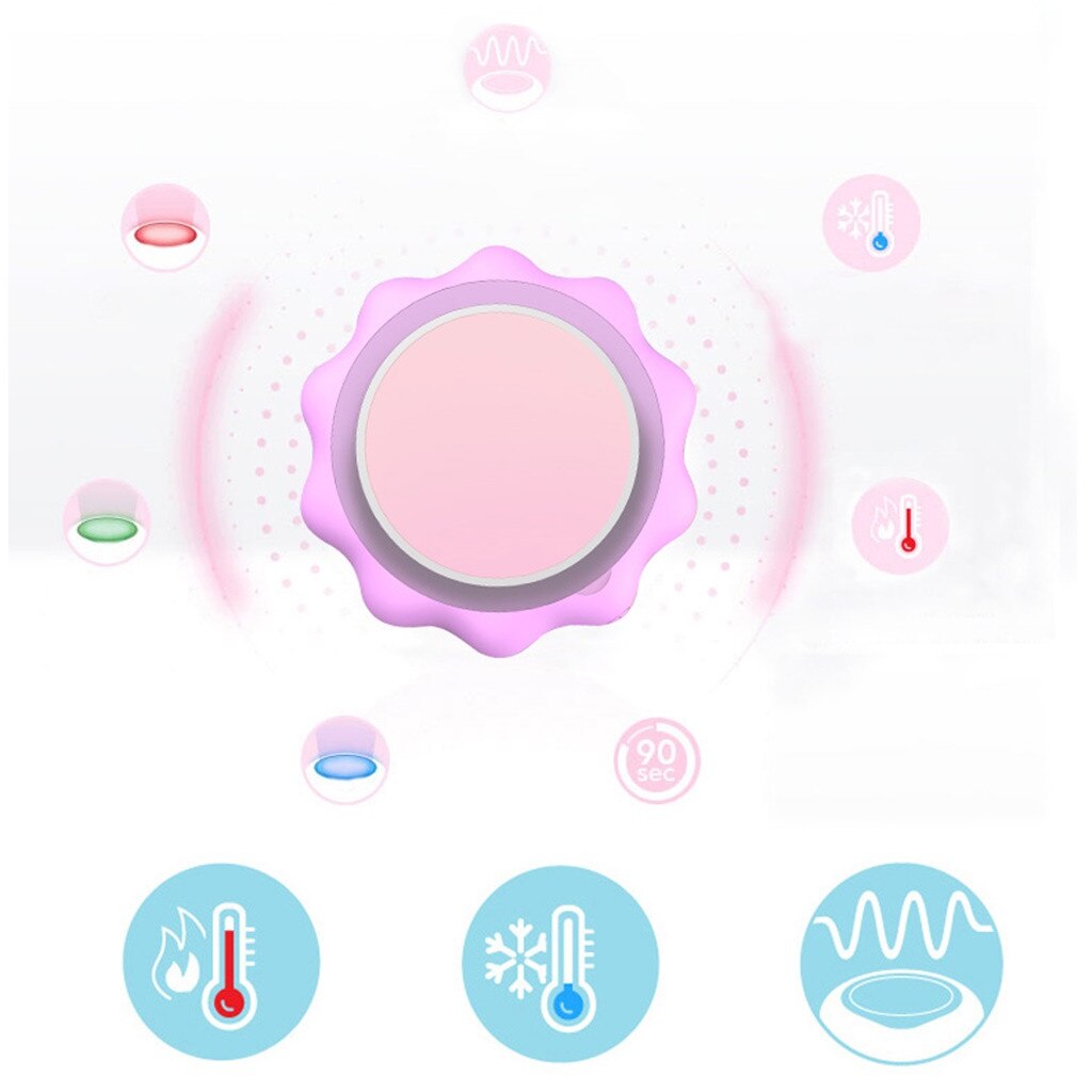 Intelligent Electronic Facial Mask Instrument And Cold Warm Vibration Massage Red Blu-ray Intelligent Vibration Beauty#g30