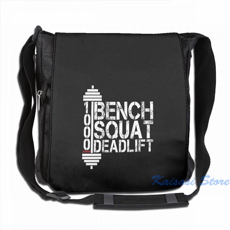 1000 Pounds Bench Squat Deadlift Powerlift Club Fitness Bodybuilder Bodybuilding USB Charge Backpack men School bags laptop bag: Single shoulder pack