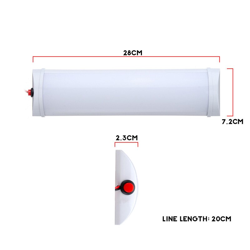 10W Car Interior Led Light Bar 72 LED White Light Tube with Switch for Van Lorry Truck RV for Camper Boat Indoor ceiling light